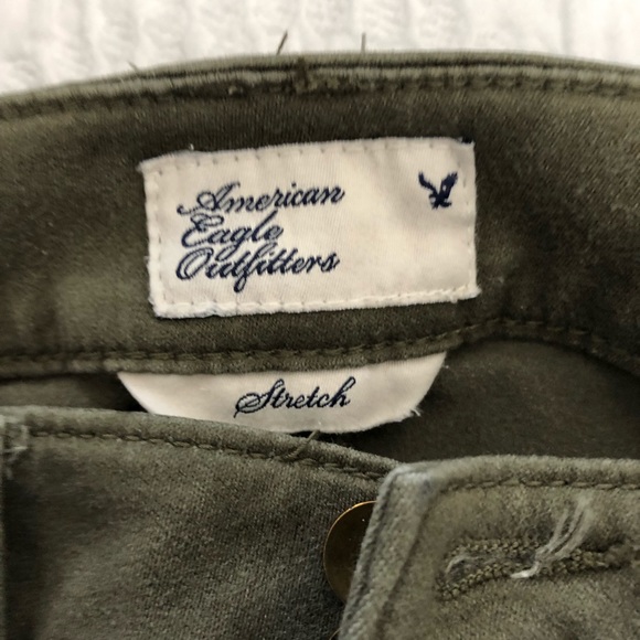 Green Army Style American Eagle Pants - Picture 2 of 4